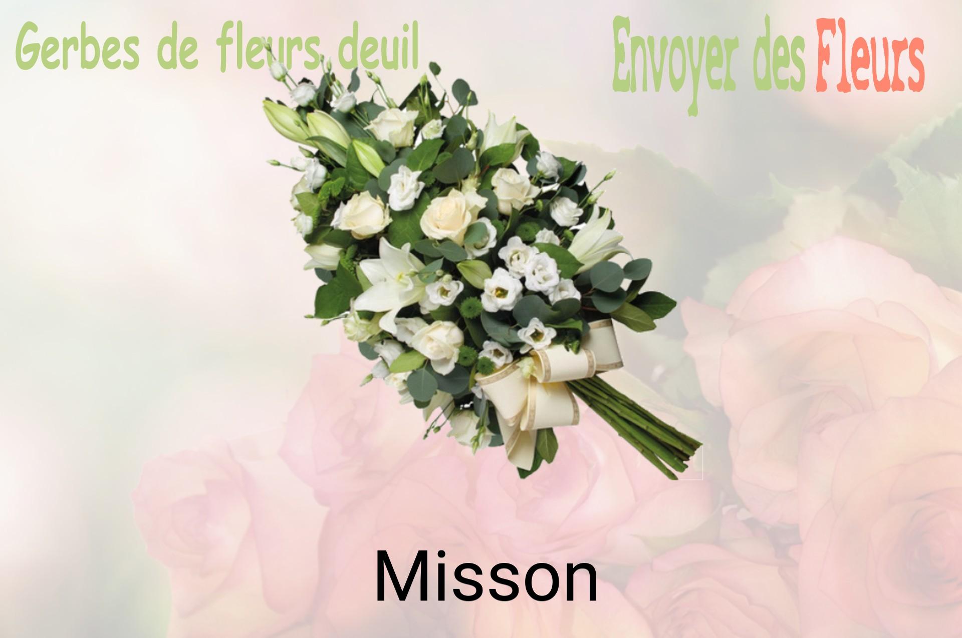 Gerbe de fleurs de deuil livrée à Misson